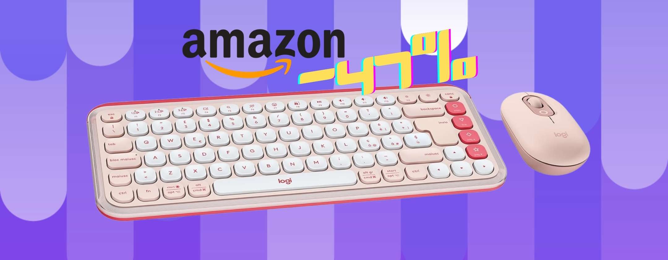 Kit mouse e tastiera Bluetooth Logitech Pop scontato del 47%, occasione d’oro