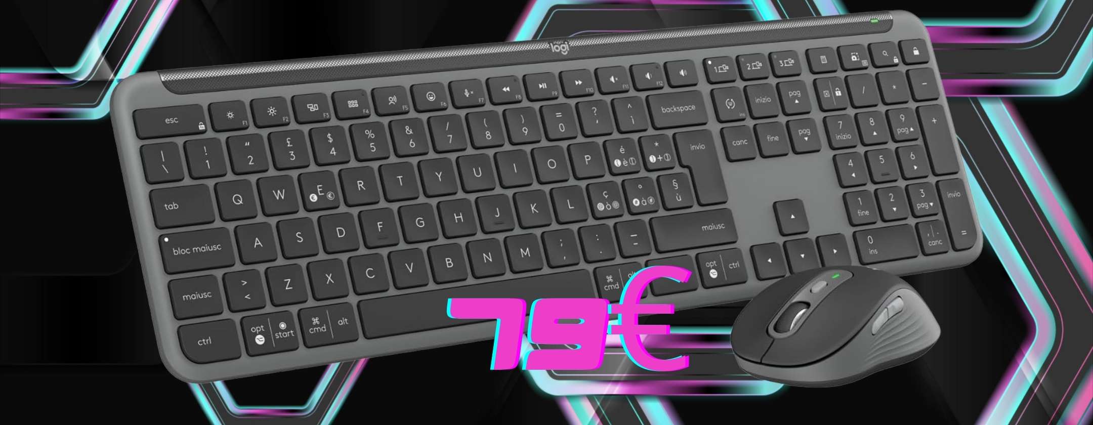 Logitech MK950 Signature Slim wireless: tastiera e mouse a prezzo shock