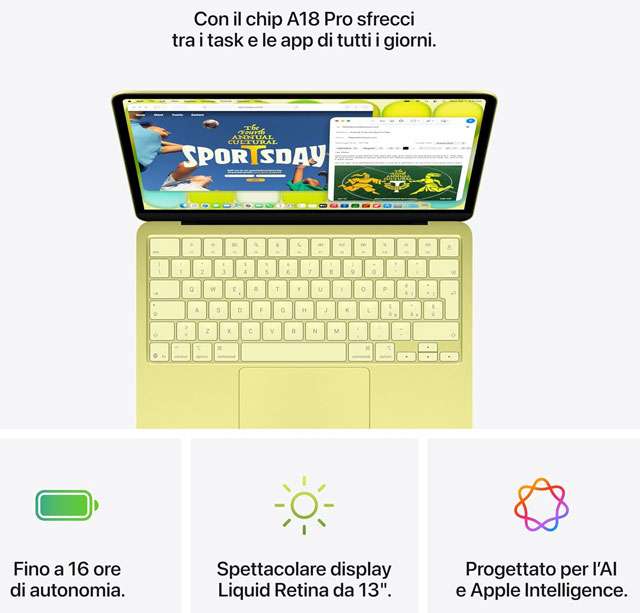 Le caratteristiche del nuovo MacBook Neo