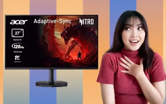 Monitor da gaming acer Nitro da 27 pollici, 120Hz e IPS da 1ms (129€)