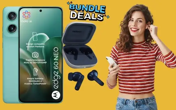 Motorola Edge 60 Neo 5G da 256GB + MotoBuds a un prezzo da svenimento