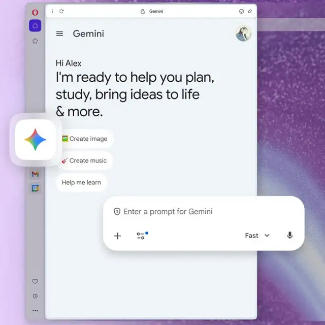L'integrazione di Gemini nella barra laterale del browser Opera One