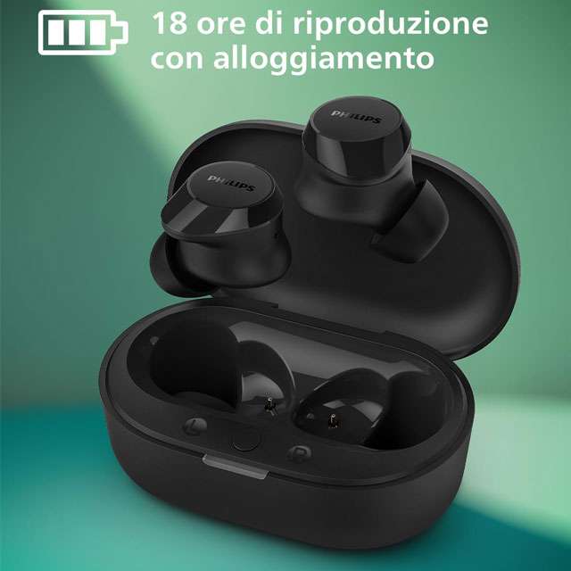 Gli auricolari wireless Philips TAT1209BK