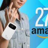 Power Bank da 45W con 2 cavi integrati e capacità da 20000mAh (27€)