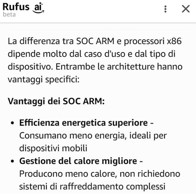 Rufus risponde a una domanda sulle architetture delle CPU