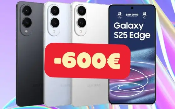Samsung Galaxy S25 Edge da 512GB in sconto di quasi 600€ su Amazon