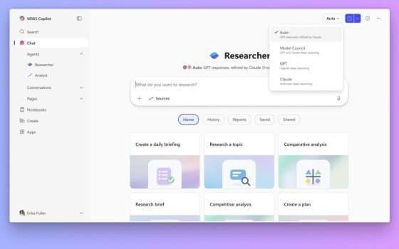 Copilot combina ChatGPT e Claude per la ricerca complessa