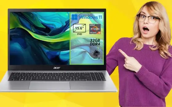Super promo per l'acer Aspire Go 15 con Ryzen 5, 32GB di RAM e SSD da 1TB