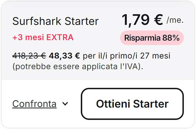 La VPN di Surfshark è in promozione