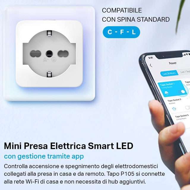 Le caratteristiche della presa smart Tapo P105