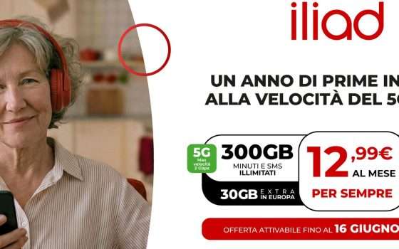 Iliad GIGA PRIME: 300 GB e un anno di Amazon Prime