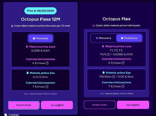 Octopus condizioni fino 6 maggio