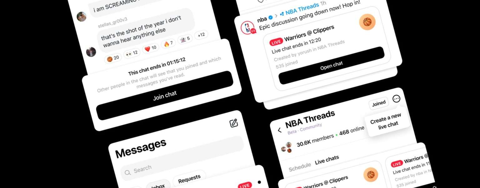 Anteprima: Meta annuncia le Live Chat in Threads