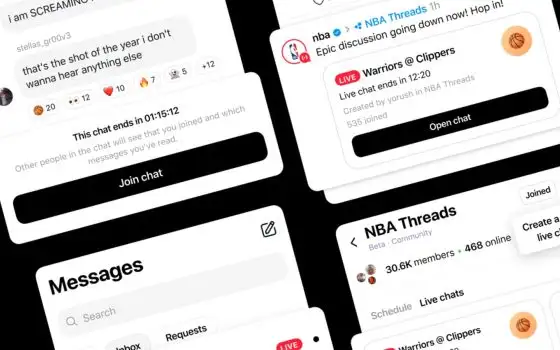 Meta annuncia le Live Chat in Threads