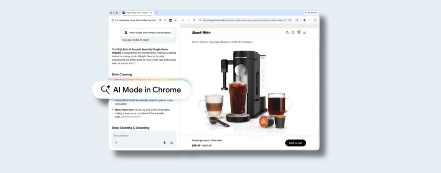 Anteprima: AI Mode di Google apre link accanto alla chat e cerca nelle schede