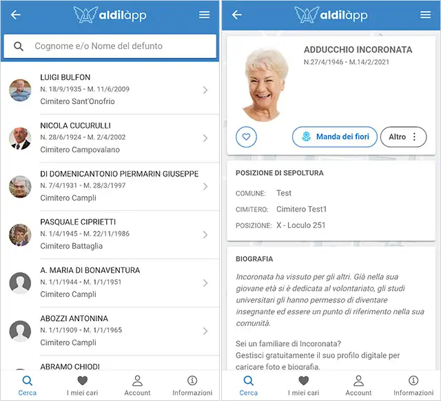 Screenshot per l'applicazione Aldilapp