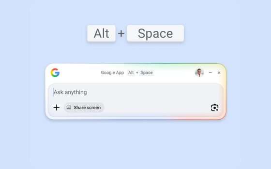 Google aggiorna la sua app per Windows con AI Mode