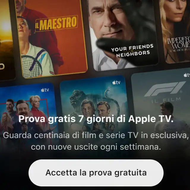 Accetta la prova gratuita di Apple TV