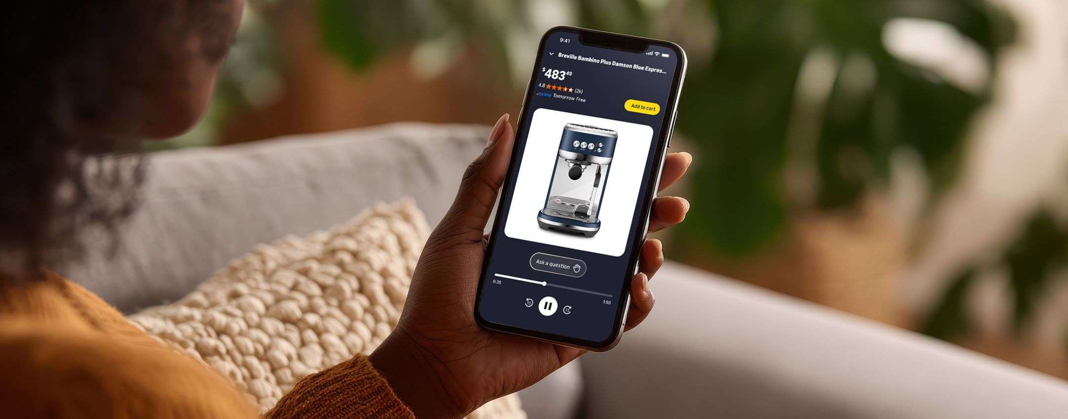 Chat audio AI su Amazon per le schede prodotto