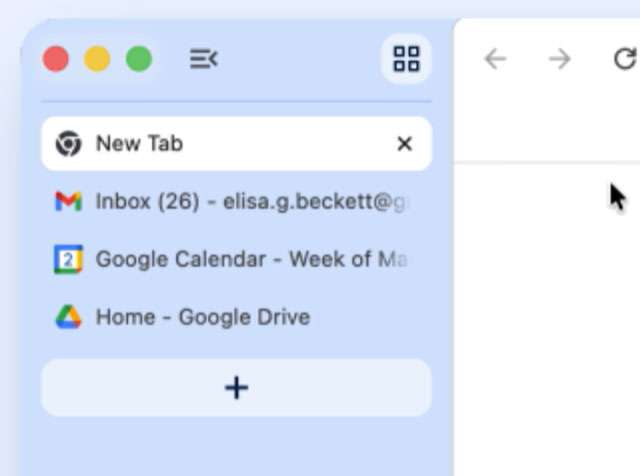 Le schede verticali di Chrome