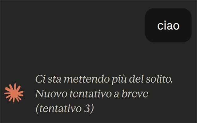 Down in corso per Claude