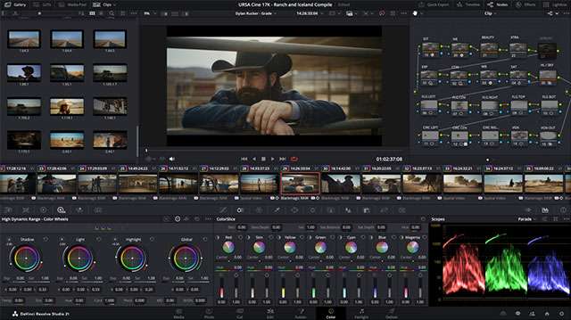 Uno screenshot per l'interfaccia di DaVinci Resolve 21