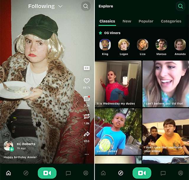 Screenshot per l'app di diVine