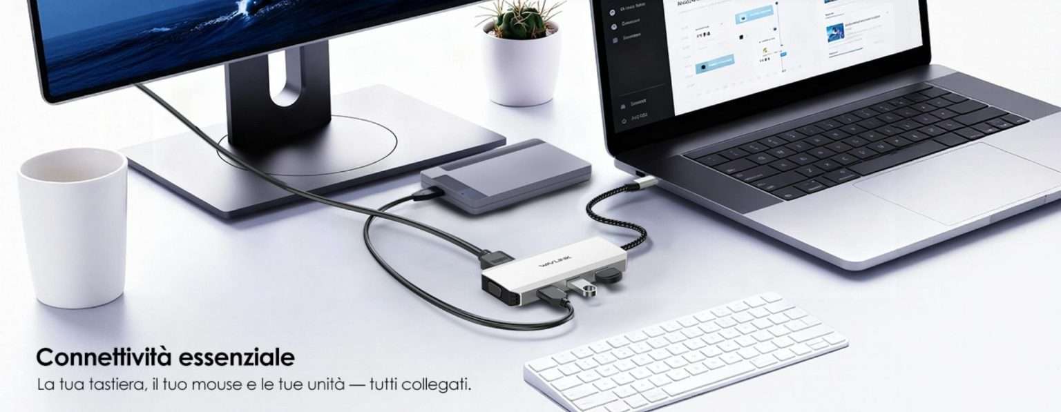Anteprima: Docking Station 8 in 1 per laptop a soli 24€ su Amazon