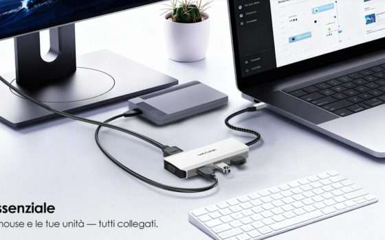 Docking Station 8 in 1 per laptop a soli 24€ su Amazon