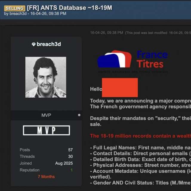 I dati rubati ad ANTS venduti su un forum