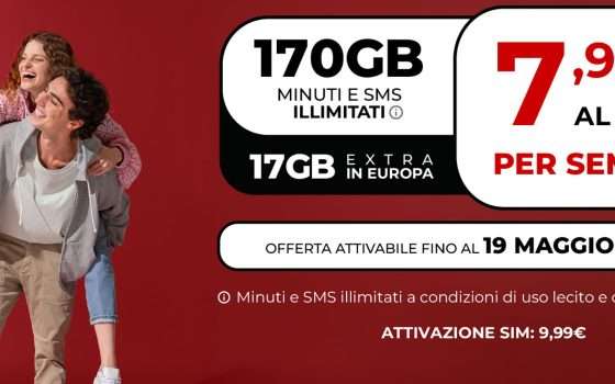Iliad lancia l'offerta dell'estate: 170 GB (+17 GB in roaming) a 7,99€ al mese
