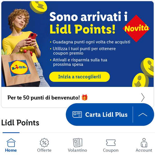 I Lidl Points nell'app della catena