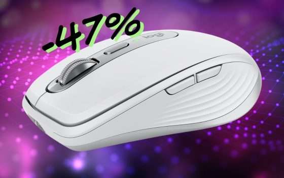 Logitech MX Anywhere 3S: mouse wireless fantastico in sconto al 47%, un affare