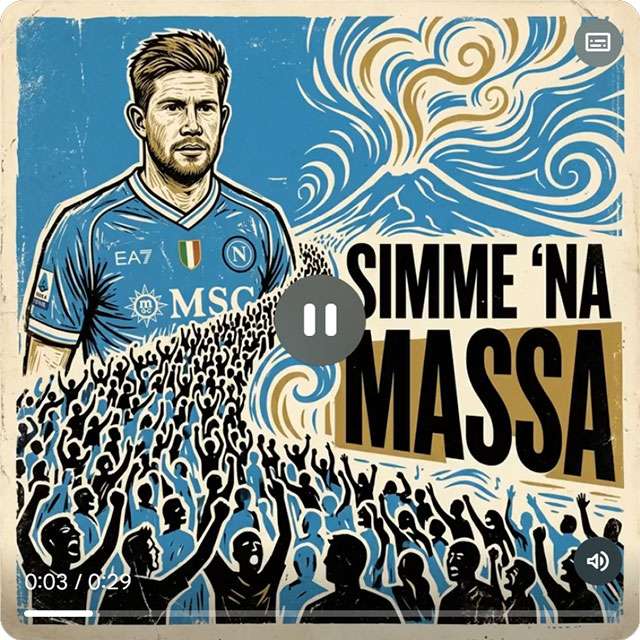 Il coro del Napoli creato con Gemini e Lyria 3