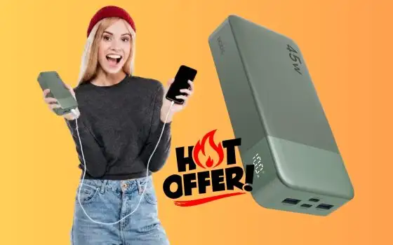 Power Bank da 20000mAh con 45W di potenza: esci di casa senza pensieri