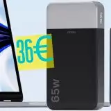 Power Bank da 65W con capacità di 20000mAh per ricarica rapidissima (36€)