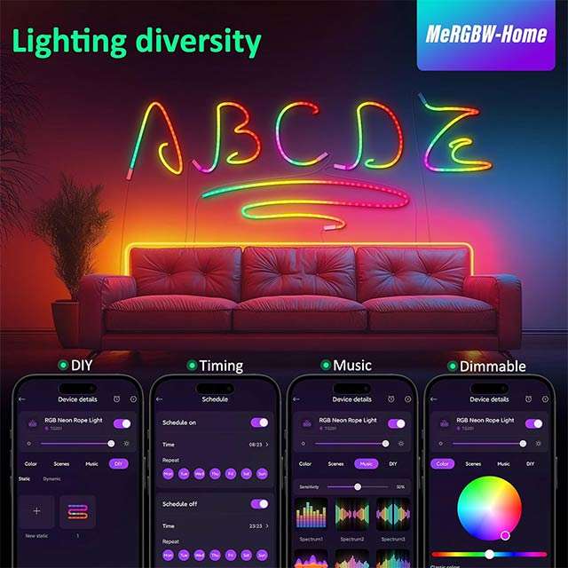 La striscia LED di MeRGBW-Home si può configurare e personalizzare via app