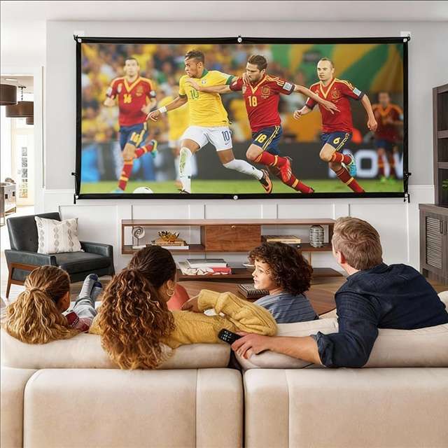 Un'immagine del telo proiettore con diagonale fino a 100 pollici