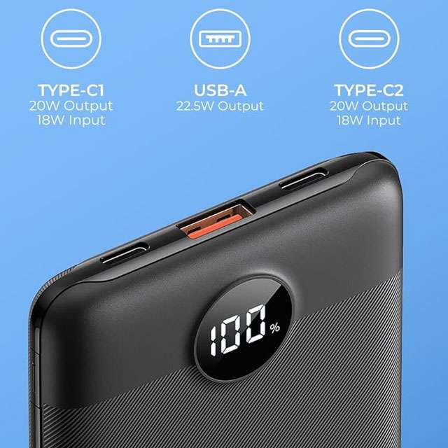 Le caratterisiche del powerbank da 10.000 mAh del marchio VEEKTOMX