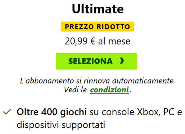 Il nuovo prezzo dell'abbonamento Xbox Game Pass Ultimate