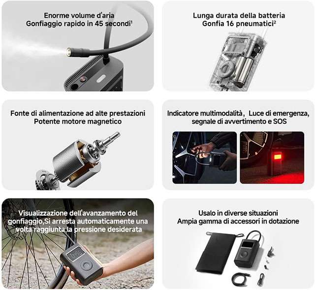 Le caratteristiche di Xiaomi Portable Electric Air Compressor 2 Pro
