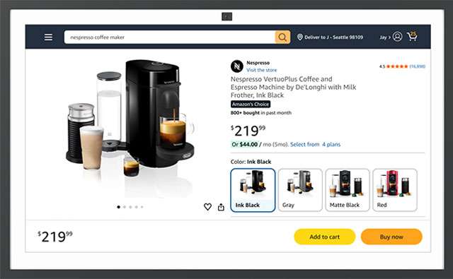 L'e-commerce di Amazon completamente navigabile sugli Echo Show più grandi con Alexa+