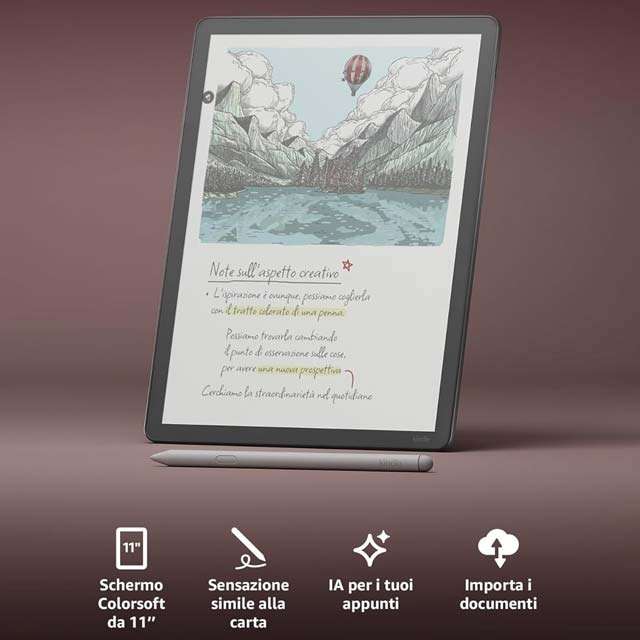 Il nuovo Amazon Kindle Scribe Colorsoft con display a colori