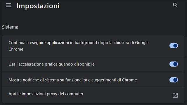 Tra le impostazioni di Chrome non c'è alcuna voce relativa alla gestione dei modelli AI in locale