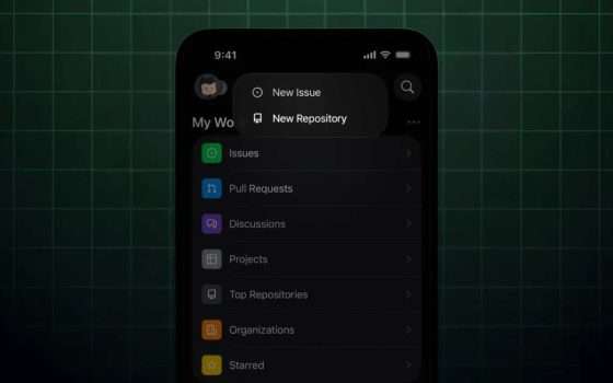 GitHub Mobile permette di creare nuovi progetti dal telefono