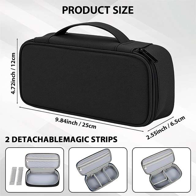 Le dimensioni e il design della custodia organizer da viaggio per cavi e accessori elettronici