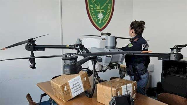 Il drone sequestrato dalla Polizia