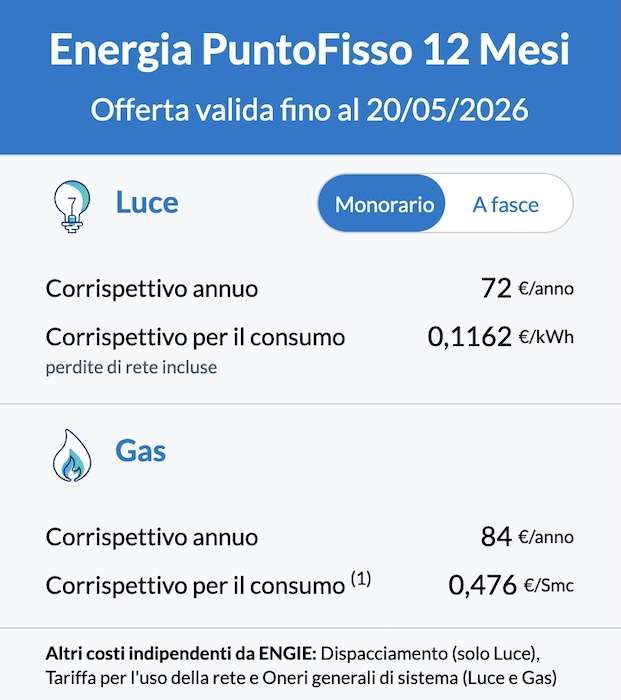 engie tariffa luce e gas fino al 20 maggio