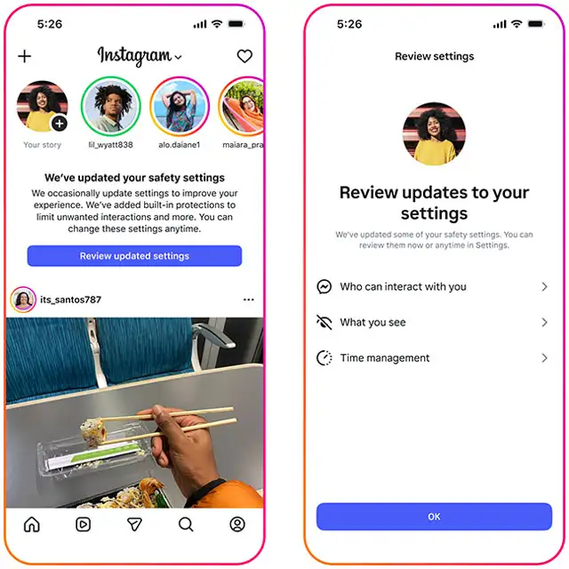 Le nuove protezioni di Instagram a tutela dei minori