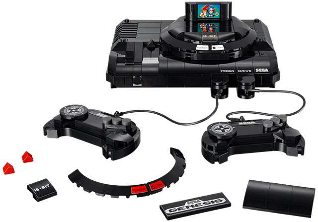 I pezzi che compongono il Mega Drive di LEGO